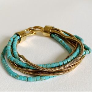 Michael Kors Gold and Turquoise Bracelet